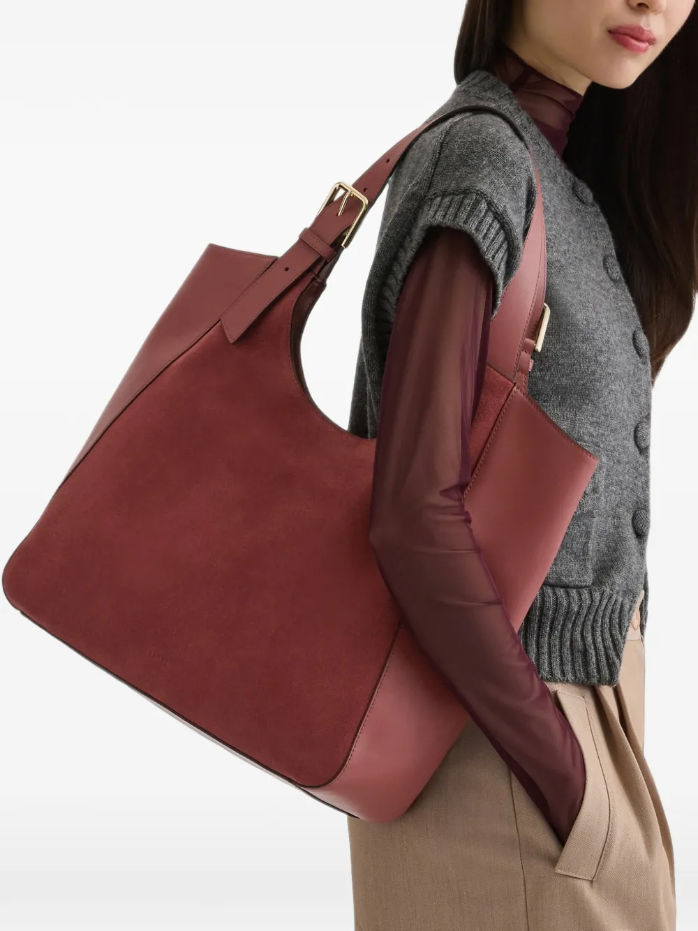Furla Leren shopper Rood