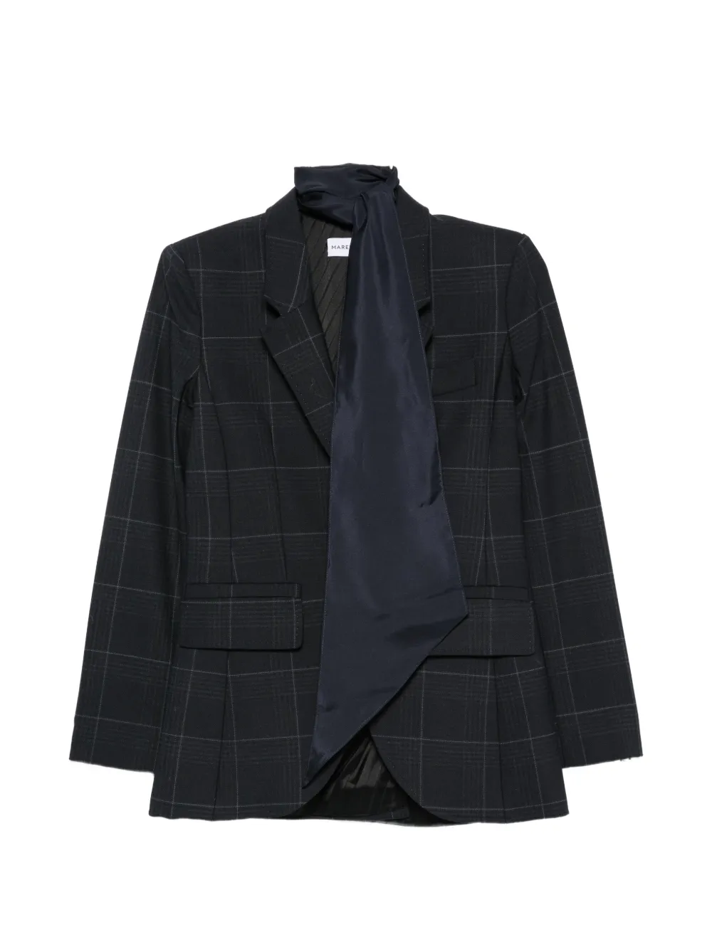 Marella check-pattern single-breasted jacket Blauw