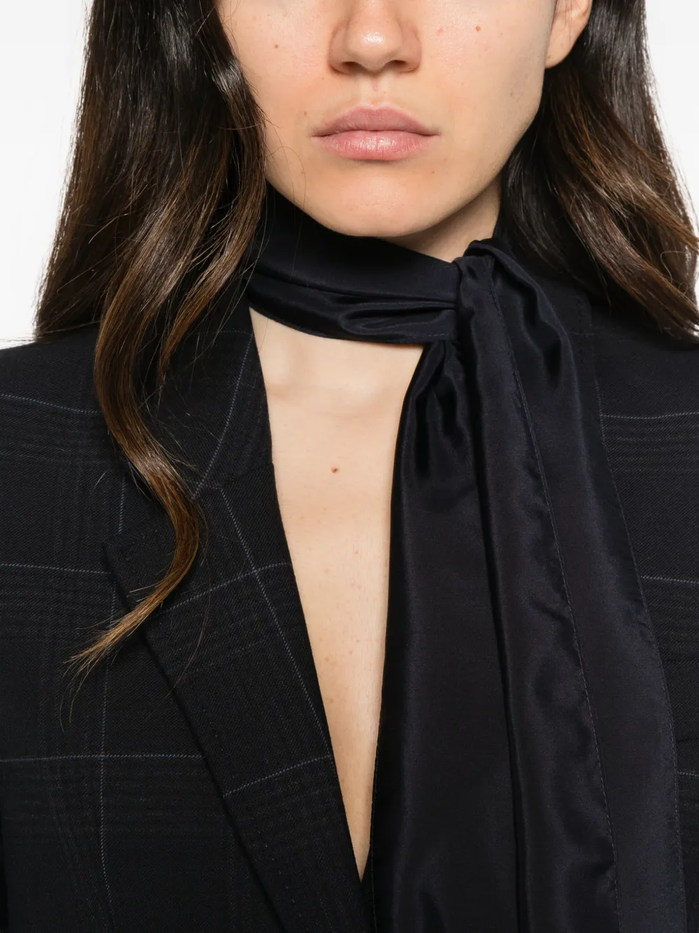 Marella check-pattern single-breasted jacket Blauw