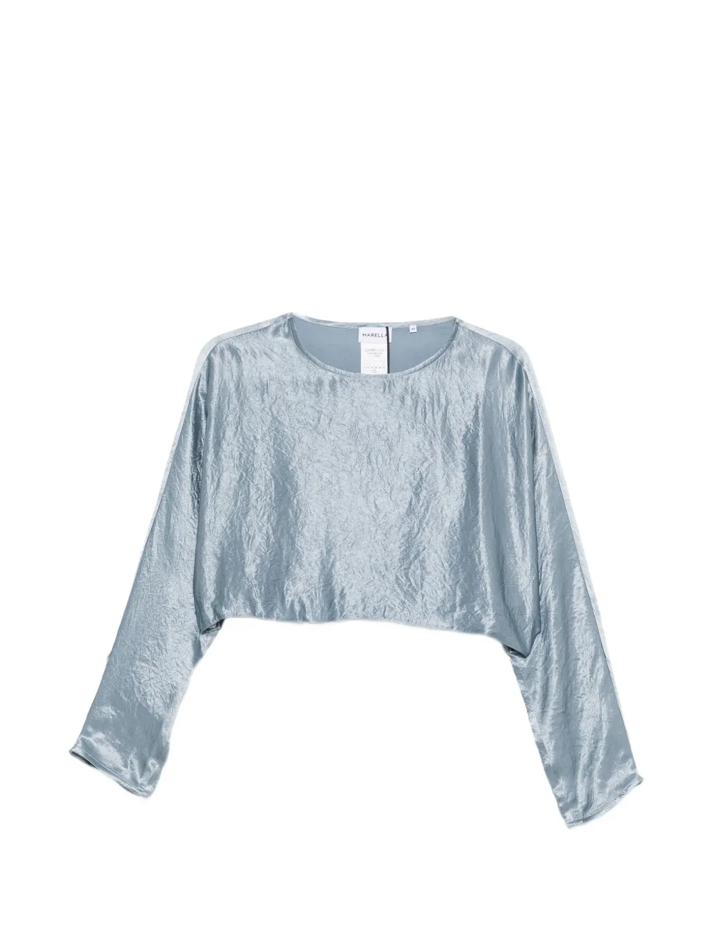 Marella crinkled cropped blouse - Blu