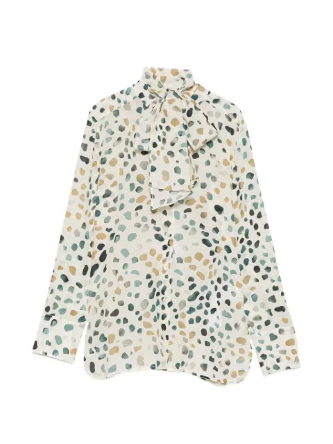 Marella abstract-print pussy-bow shirt