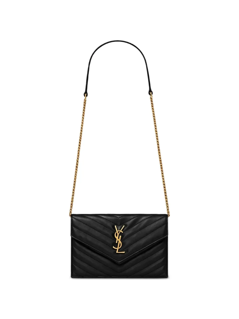 Saint Laurent Gestepptes Cassandre Portemonnaie - Schwarz