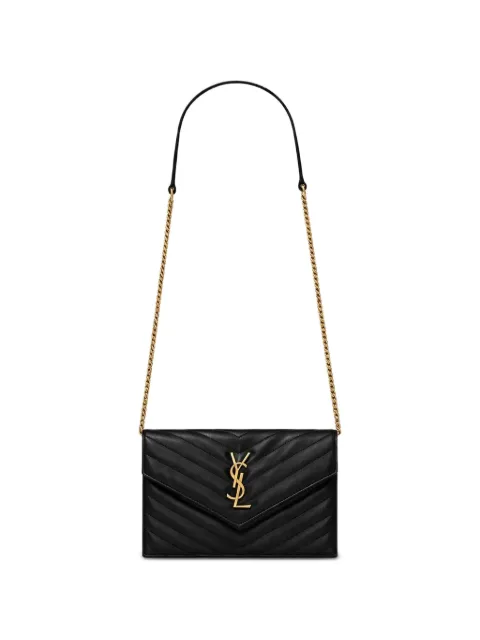Saint Laurent Cassandre quilted leather chain wallet