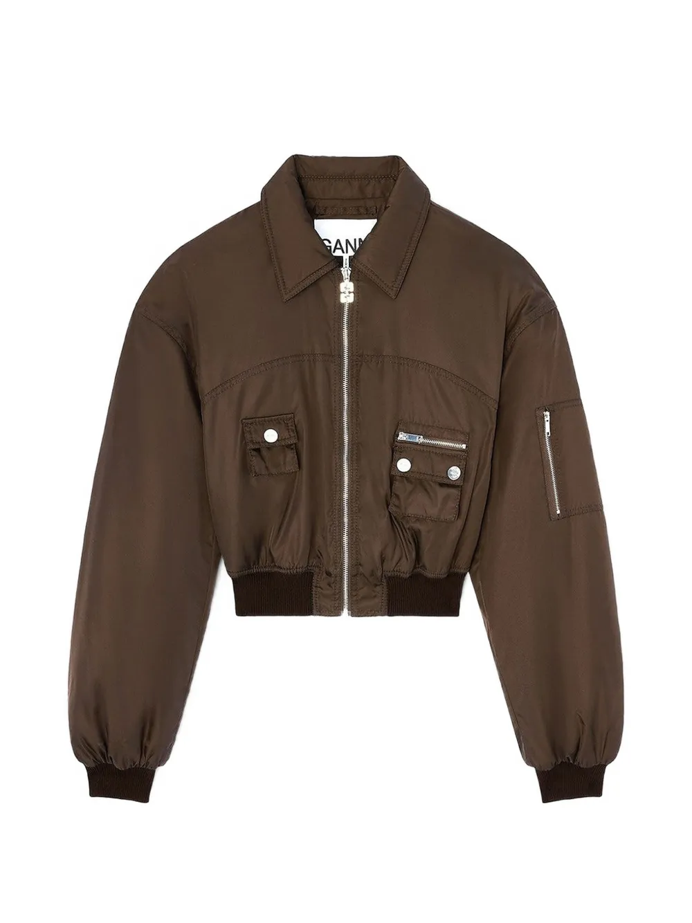 GANNI Duchesse Bomberjacke aus Nylon - Braun