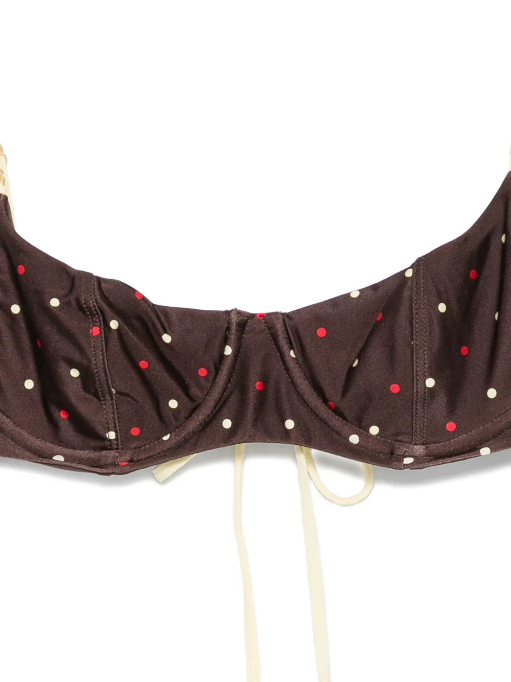 Frankies Bikinis Cola bikinitop met stippen Bruin