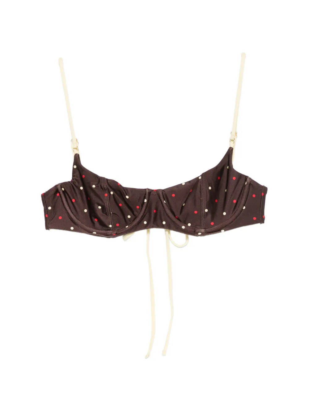 Frankies Bikinis Cola polka-dot underwired bikini top - Marrone