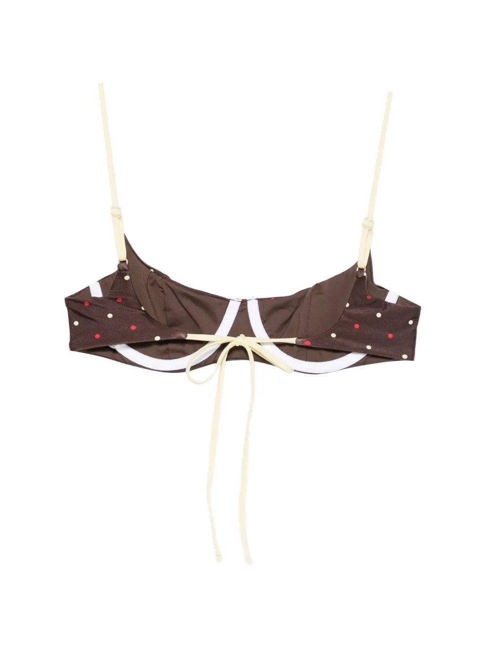 Frankies Bikinis Cola bikinitop met stippen Bruin