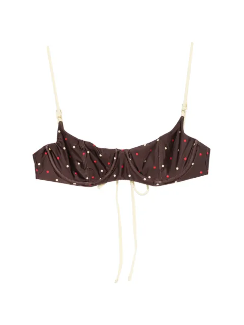 Frankies Bikinis haut de bikini Cola à pois
