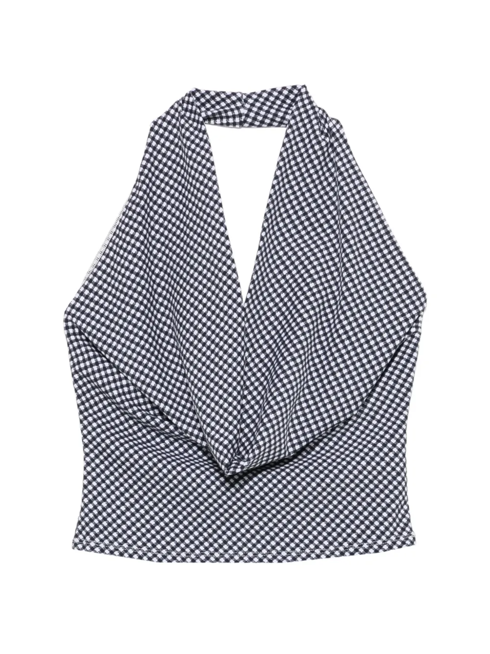 Frankies Bikinis Jay gingham halterneck top - Blu