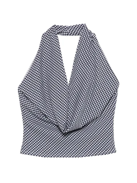 Frankies Bikinis Jay gingham halterneck top