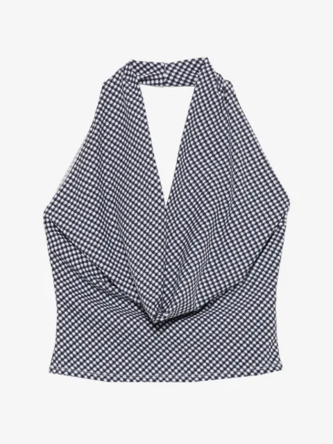 Frankies Bikinis Jay gingham halterneck top