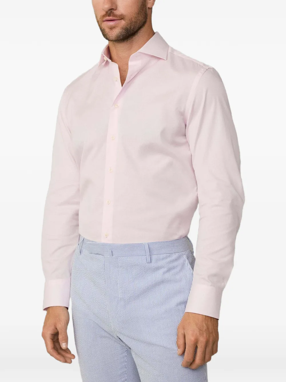 Hackett London Popeline overhemd Roze