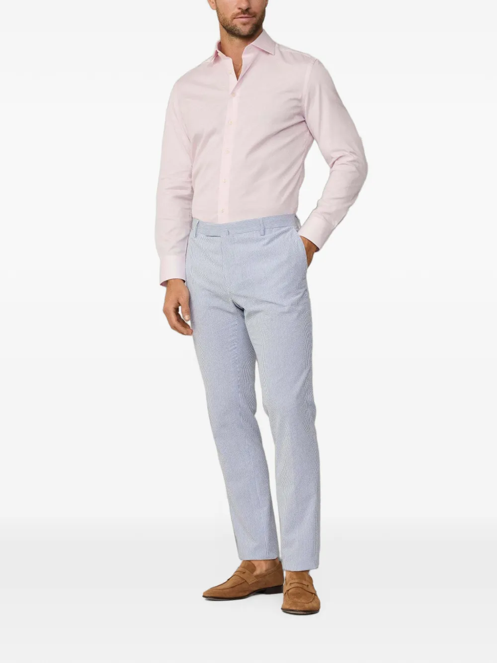 Hackett London Popeline overhemd Roze
