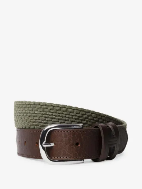 Hackett London cinto parachute trançado com acabamento em couro