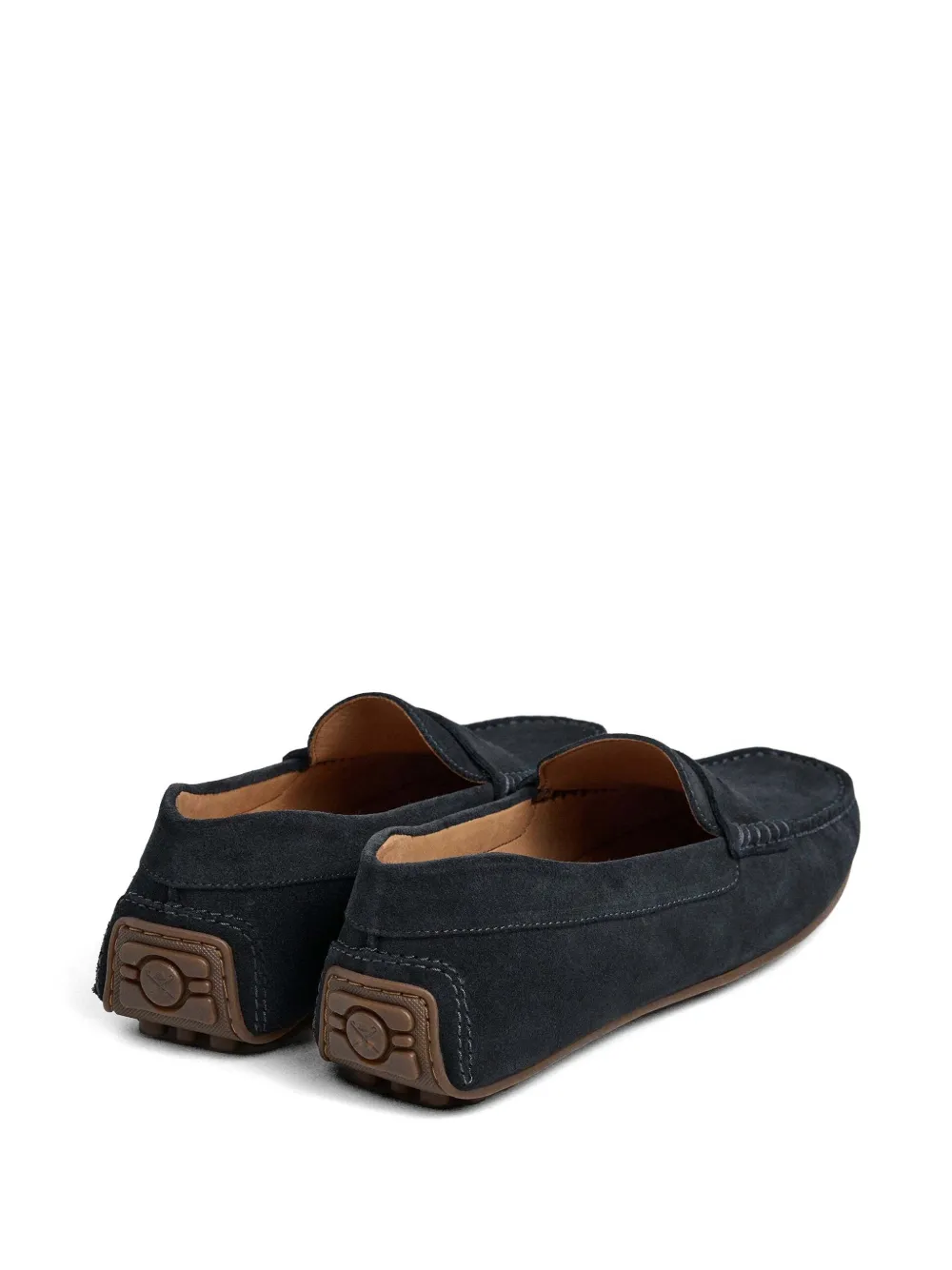 Hackett London Driver Saddle suède loafers Blauw