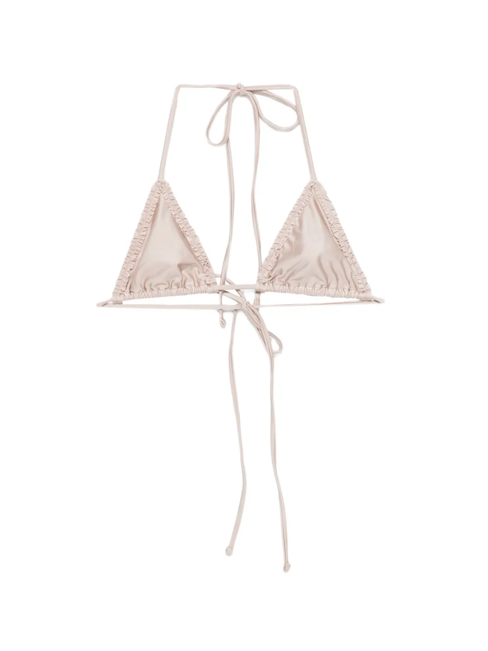 Frankies Bikinis Nick ruffled triangle bikini top - Nude