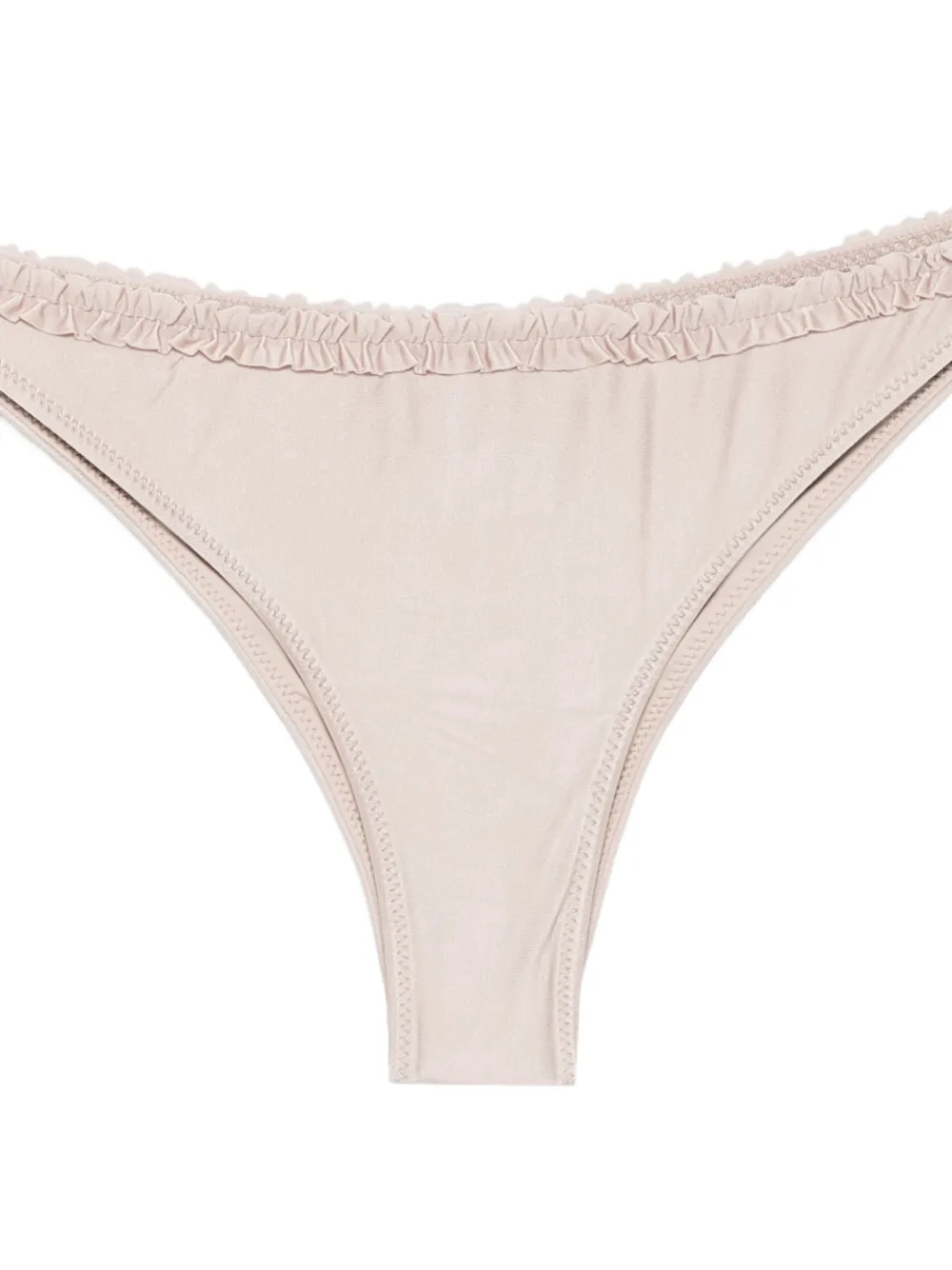 Frankies Bikinis Kate bikinislip met ruches Beige