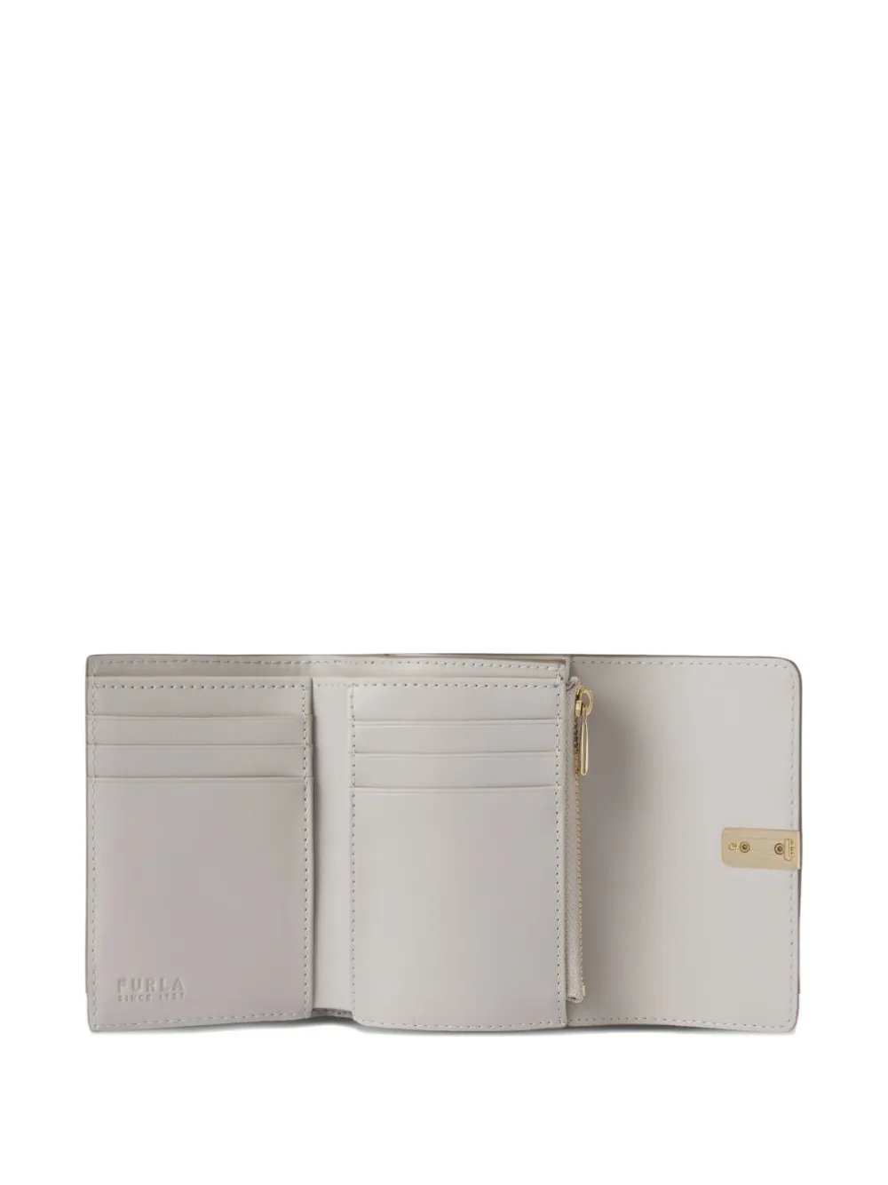 Furla Kleine Compact leren portemonnee Bruin
