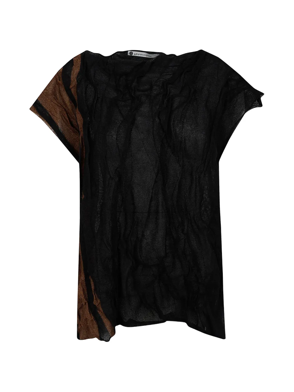 PierAntonioGaspari crinkled-finish metallic-thread top - Nero