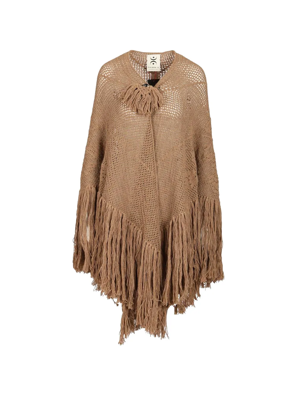 Chiara Is Peonia fringe-trimmed shawl - Braun