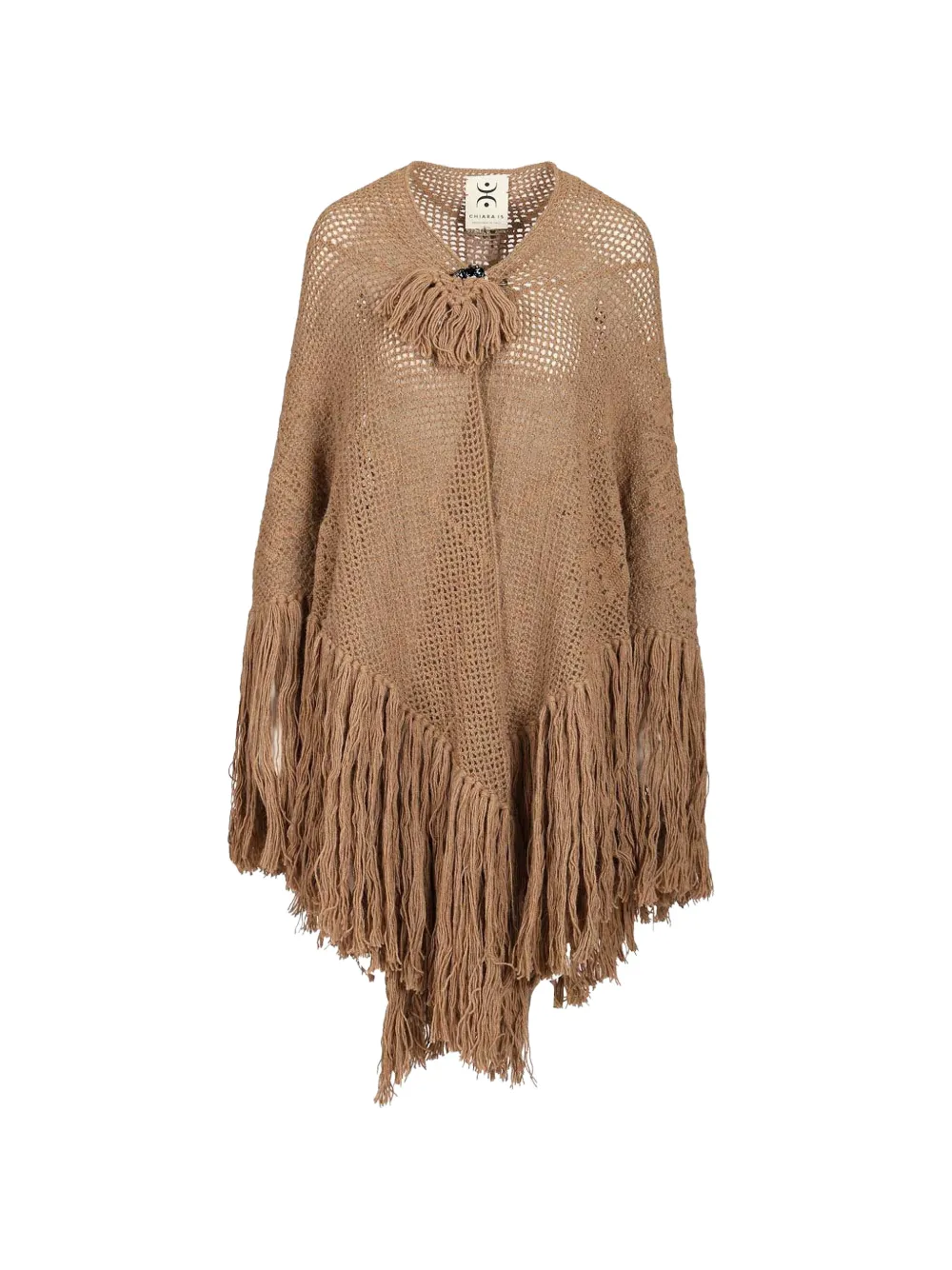 Chiara Is Peonia fringe-trimmed shawl - Marrone