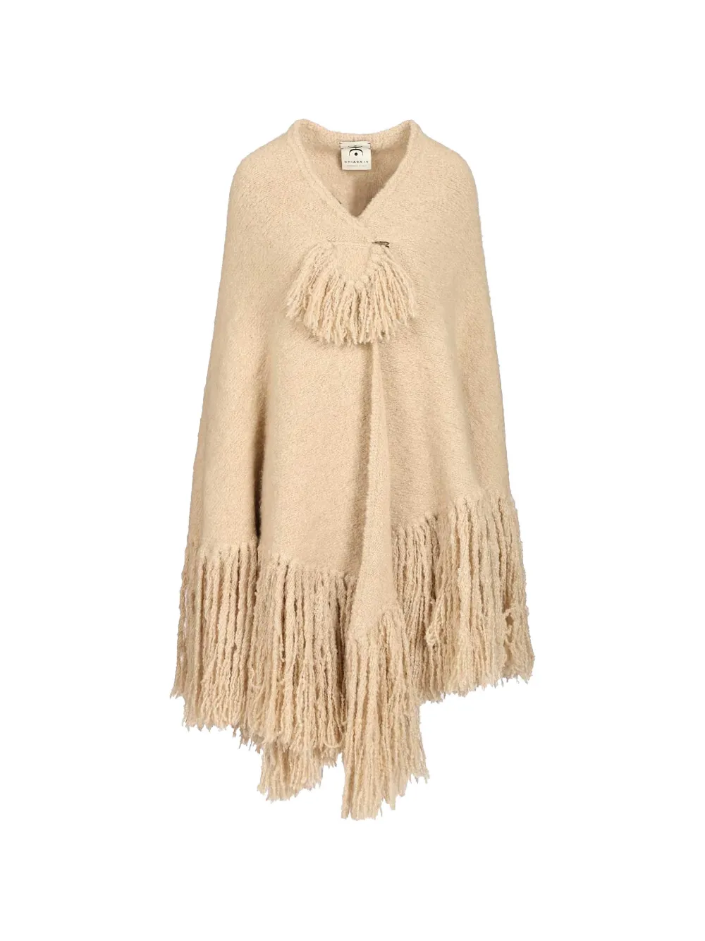 Chiara Is Manta fringed-trim shawl - Nude