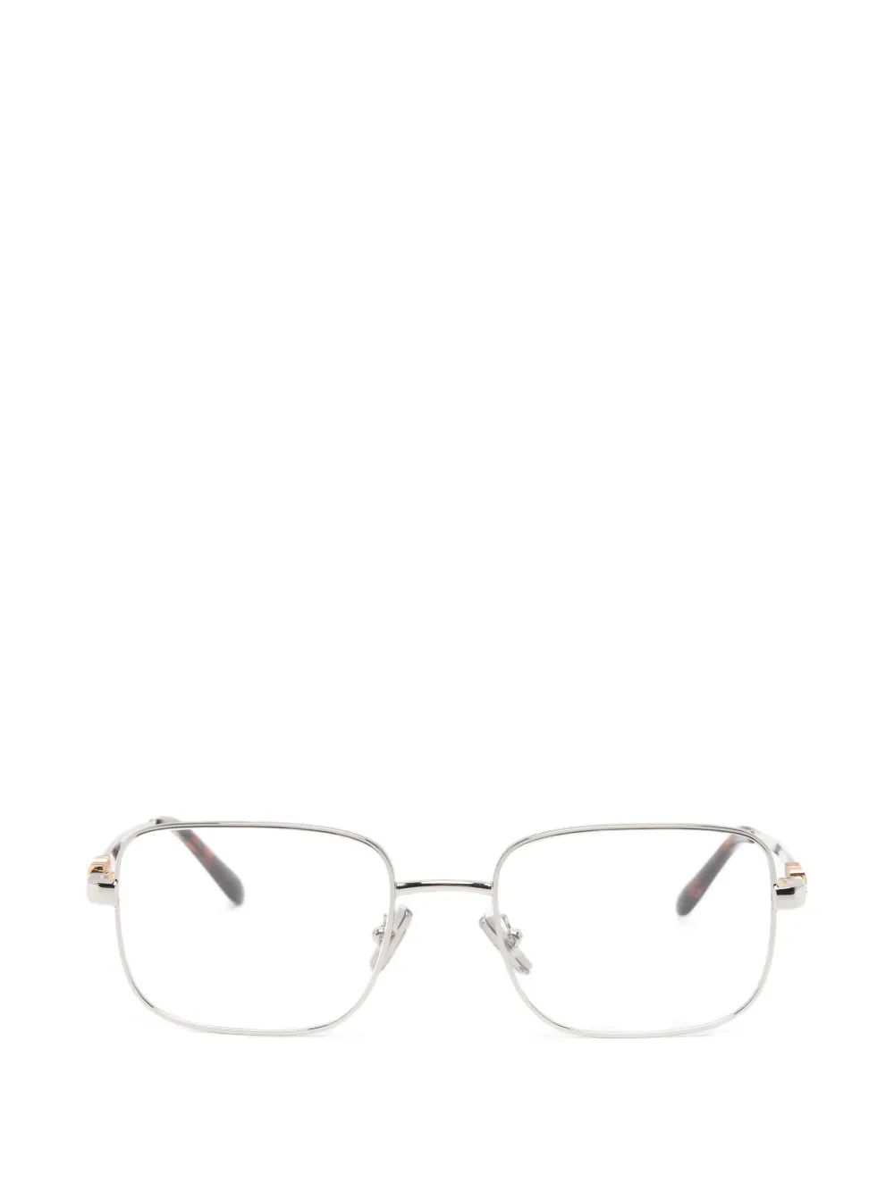 Miu Miu Eyewear logo-plaque square-frame glasses - Argento