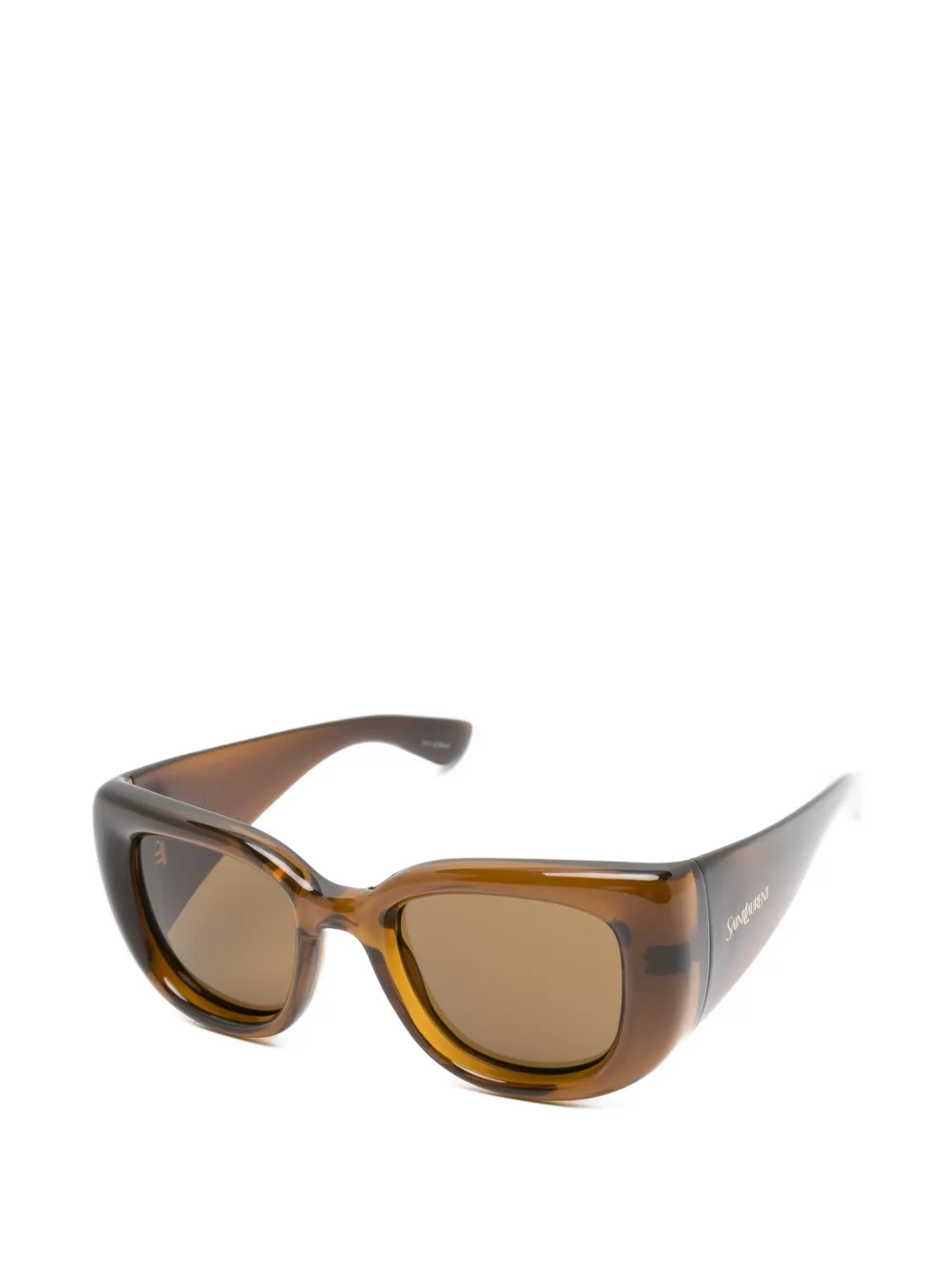 Saint Laurent Eyewear Howl zonnebril met rechthoekig montuur Bruin