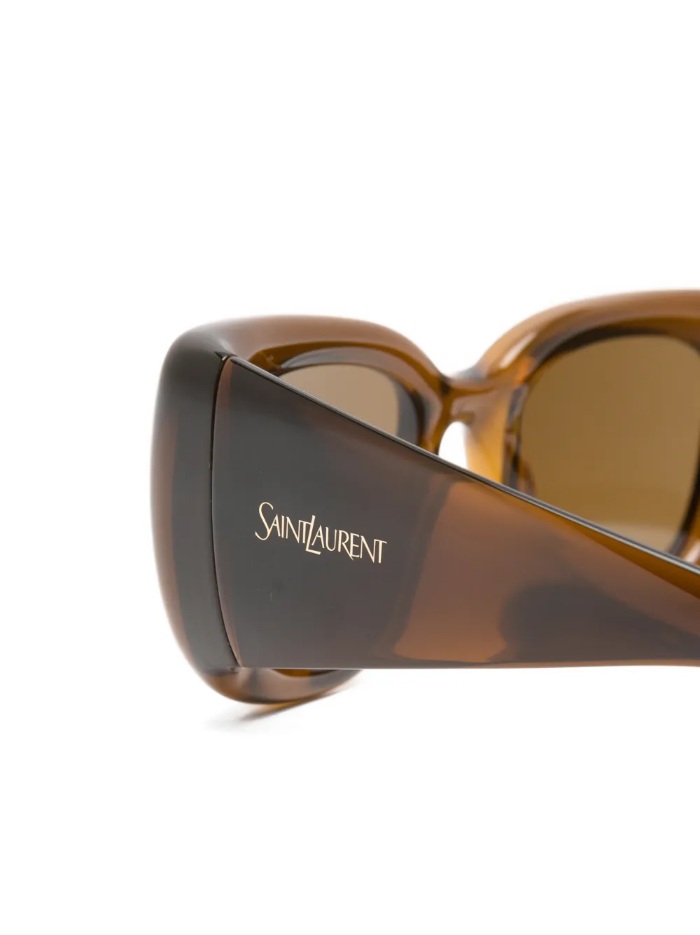 Saint Laurent Eyewear Howl zonnebril met rechthoekig montuur Bruin