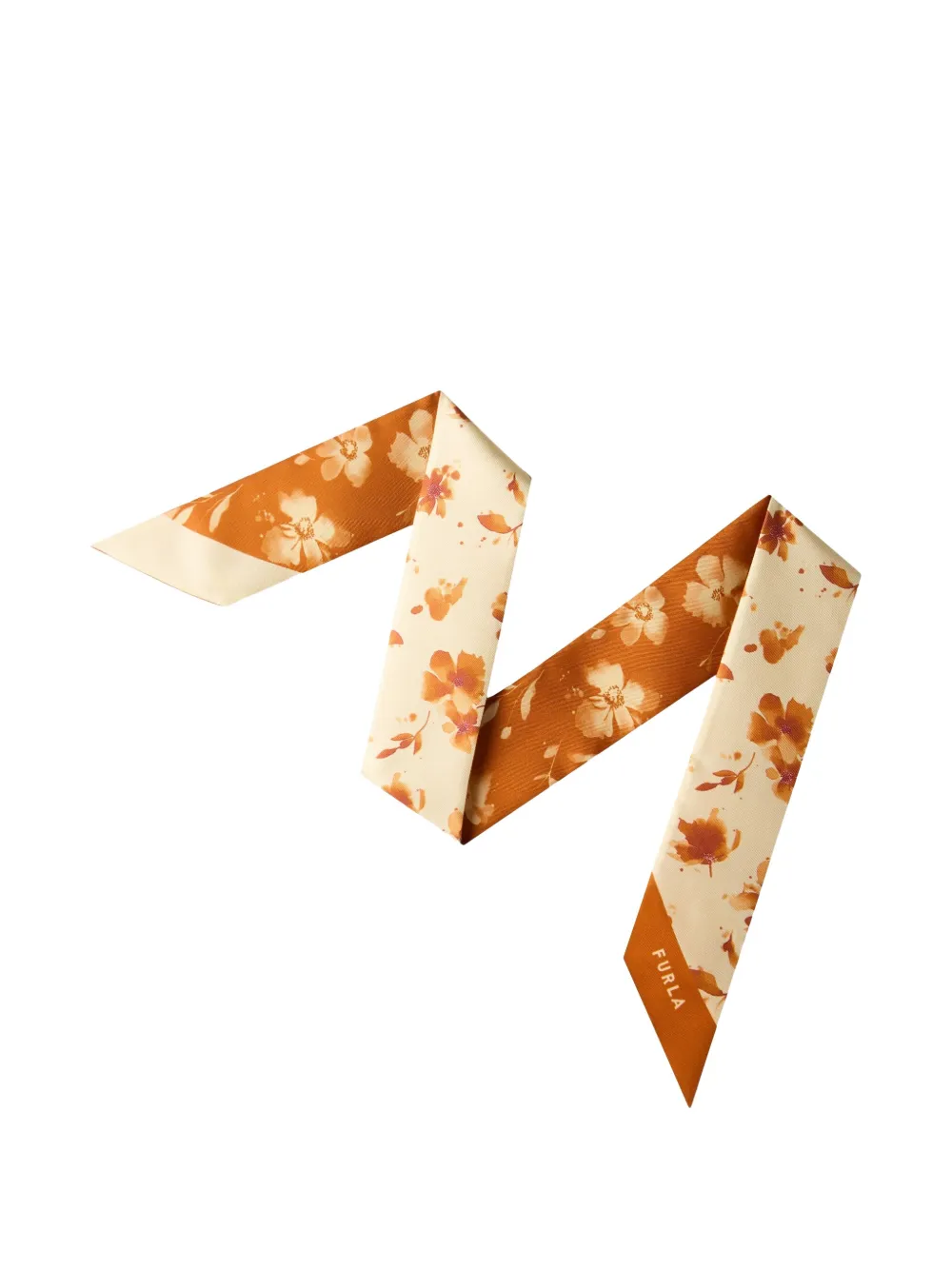Furla Metropolis Floral-print Scarf In Brown