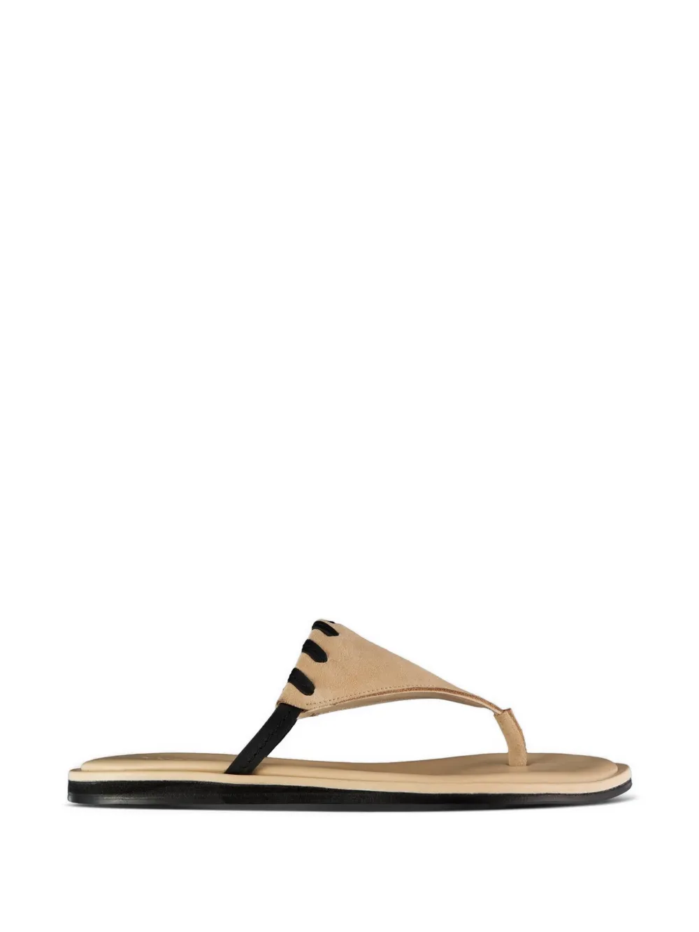 Yuzefi Maris whipstitch-trim flip flops - Nude