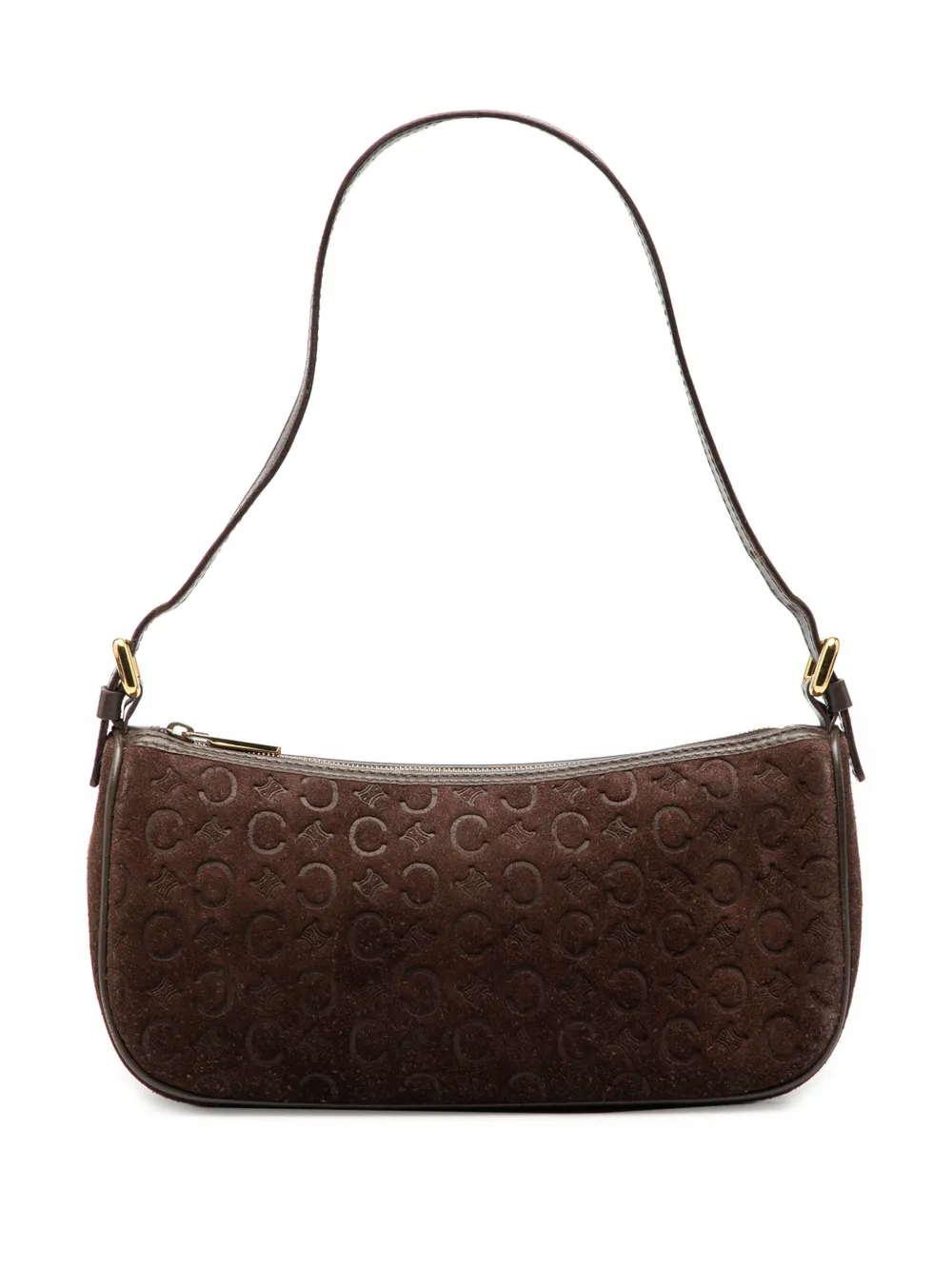 Celine Pre-Owned 2000 C Macadam Suede shoulder bag - Marrone