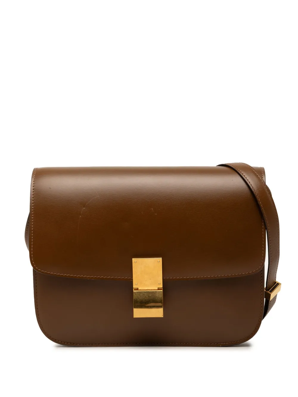 Celine Pre-Owned 2019 Medium Calfskin Classic Box crossbody bag - Marrone