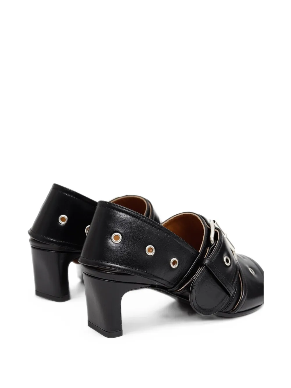 OUR LEGACY Eyelet-embellished Buckle-fastening Mules in Black, view 3