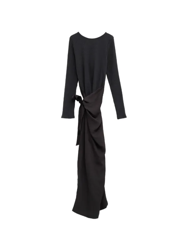 OUR LEGACY Ribbed-knit Tie-waist Maxi Dress in Black