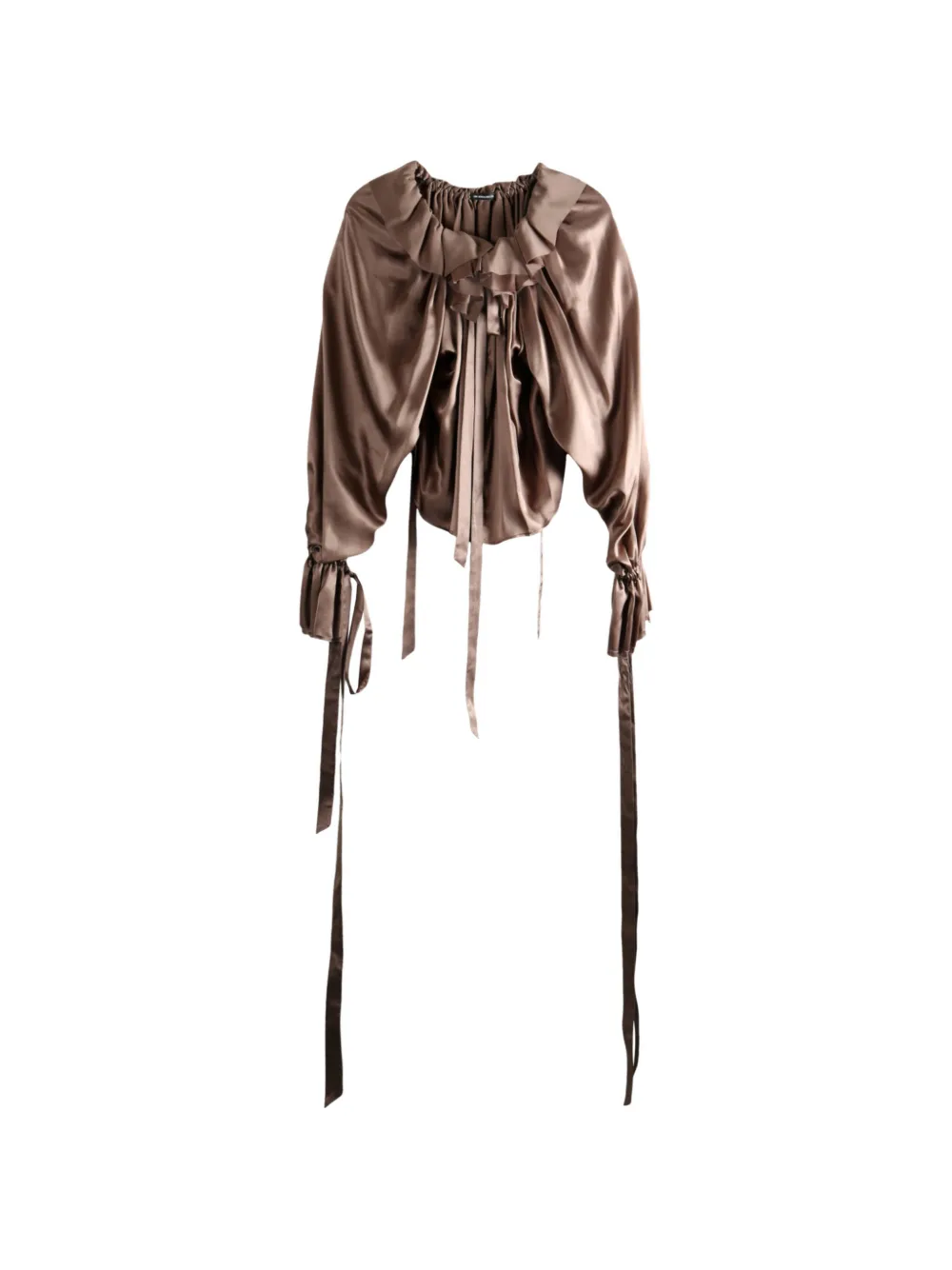 Ann Demeulemeester Stee silk blouse - Marrone
