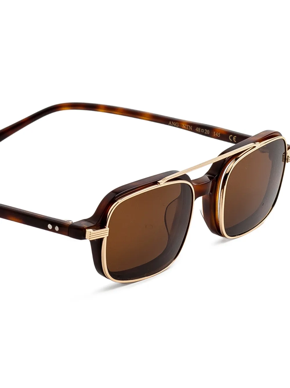 Epos Ang clip-on bril met schildpadschild-design Bruin