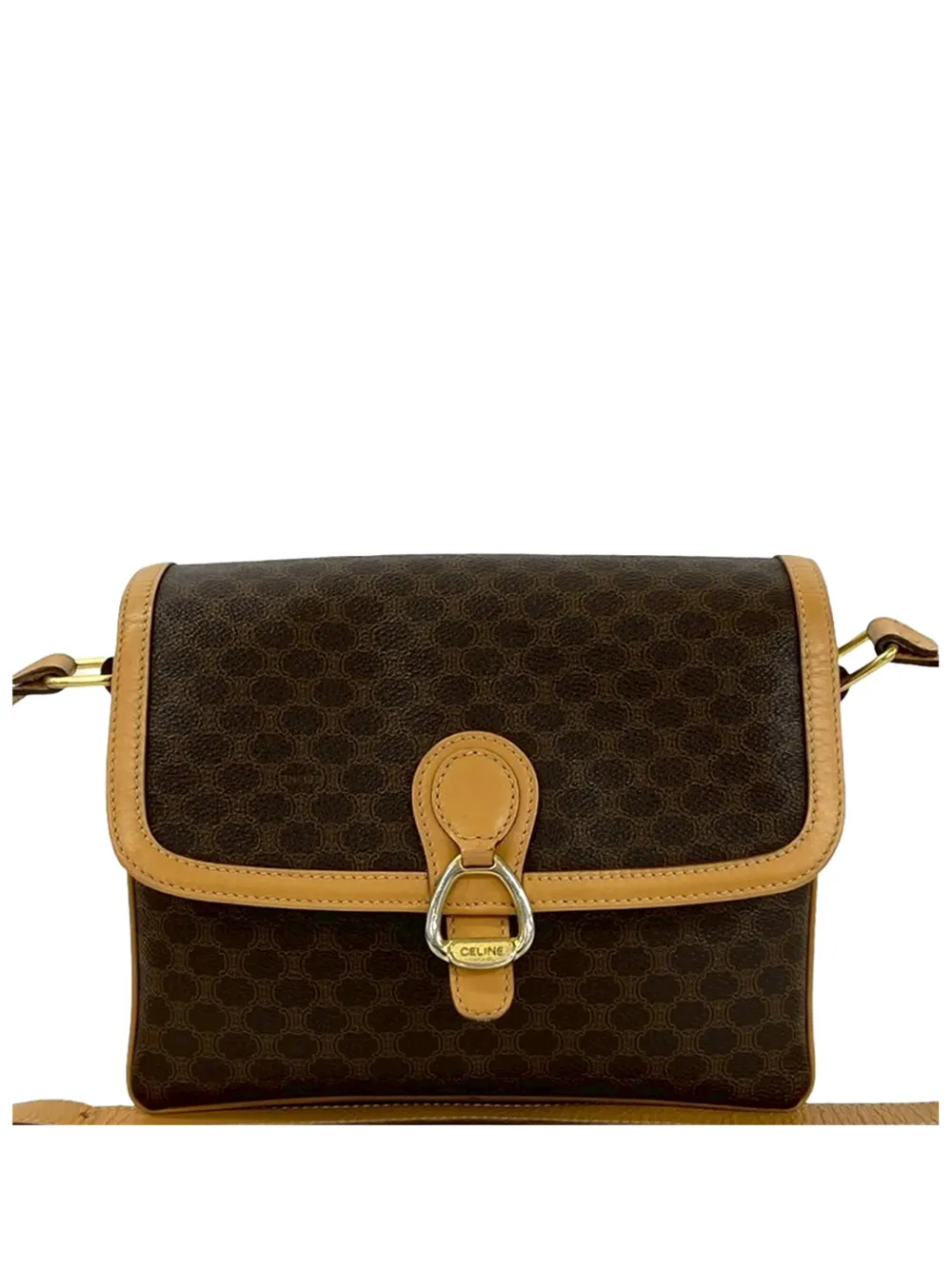 Celine Pre-Owned 2013 Macadam Coated Canvas crossbody bag - Marrone