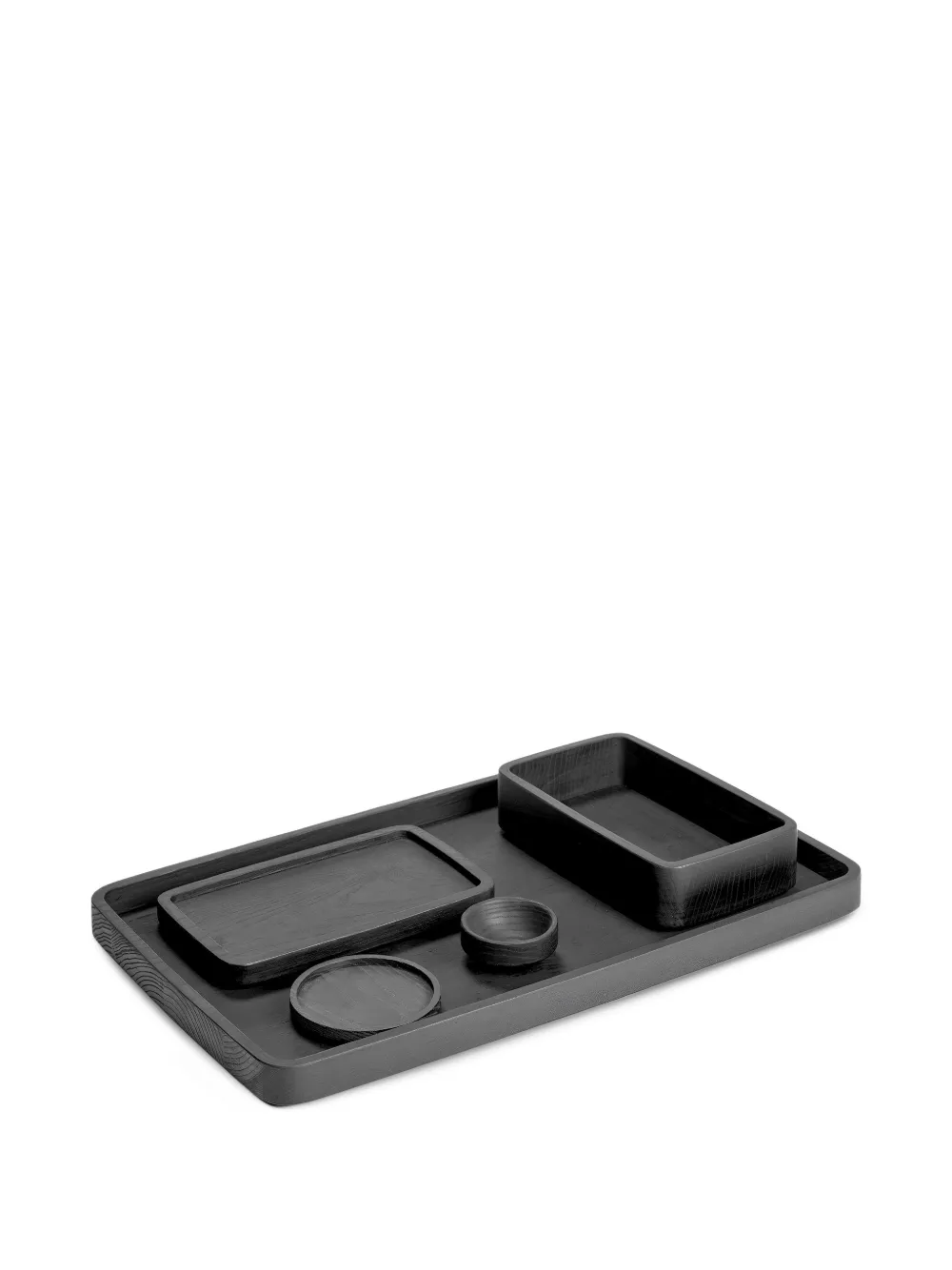 Serax Wood-grain Rectangular Tray In Black