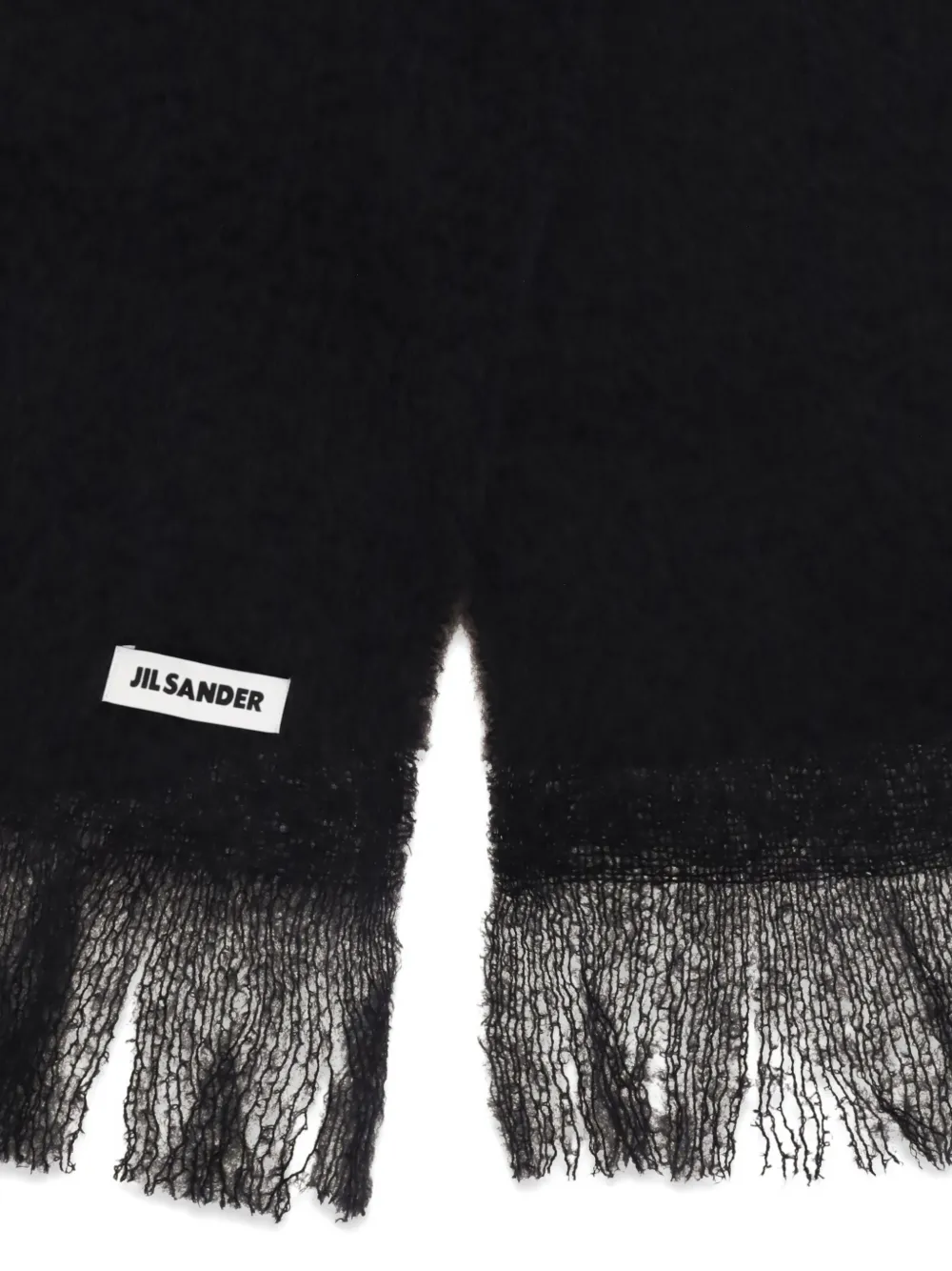 Jil Sander Sjaal met franje Zwart