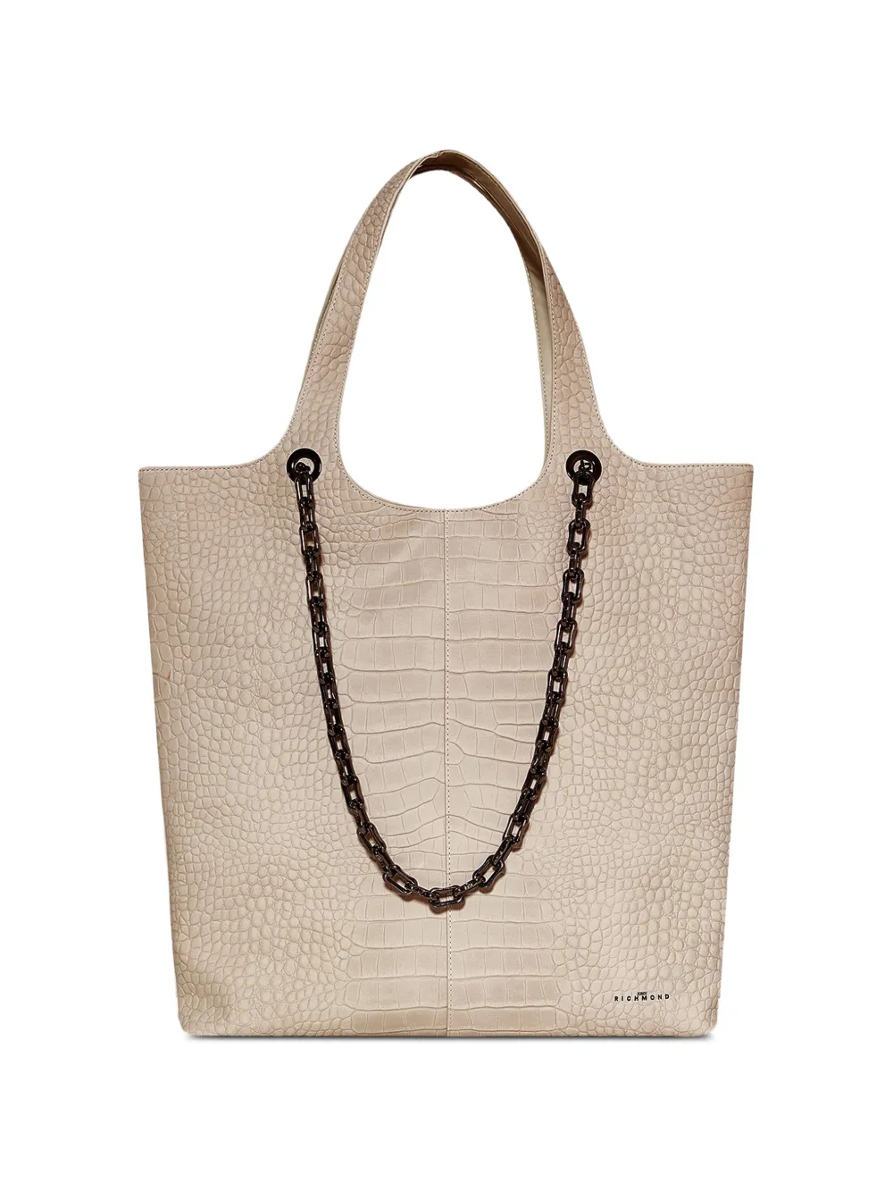 John Richmond chain-detail crocodile-effect tote bag - Toni neutri