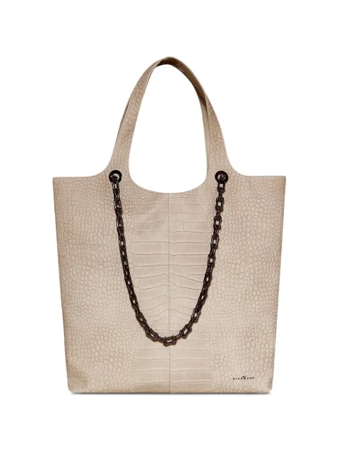 John Richmond bolso shopper con efecto de piel de cocodrilo
