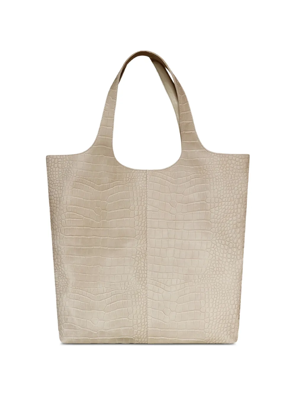 John Richmond shopper met krokodillen-reliëf en kettingdetail Beige