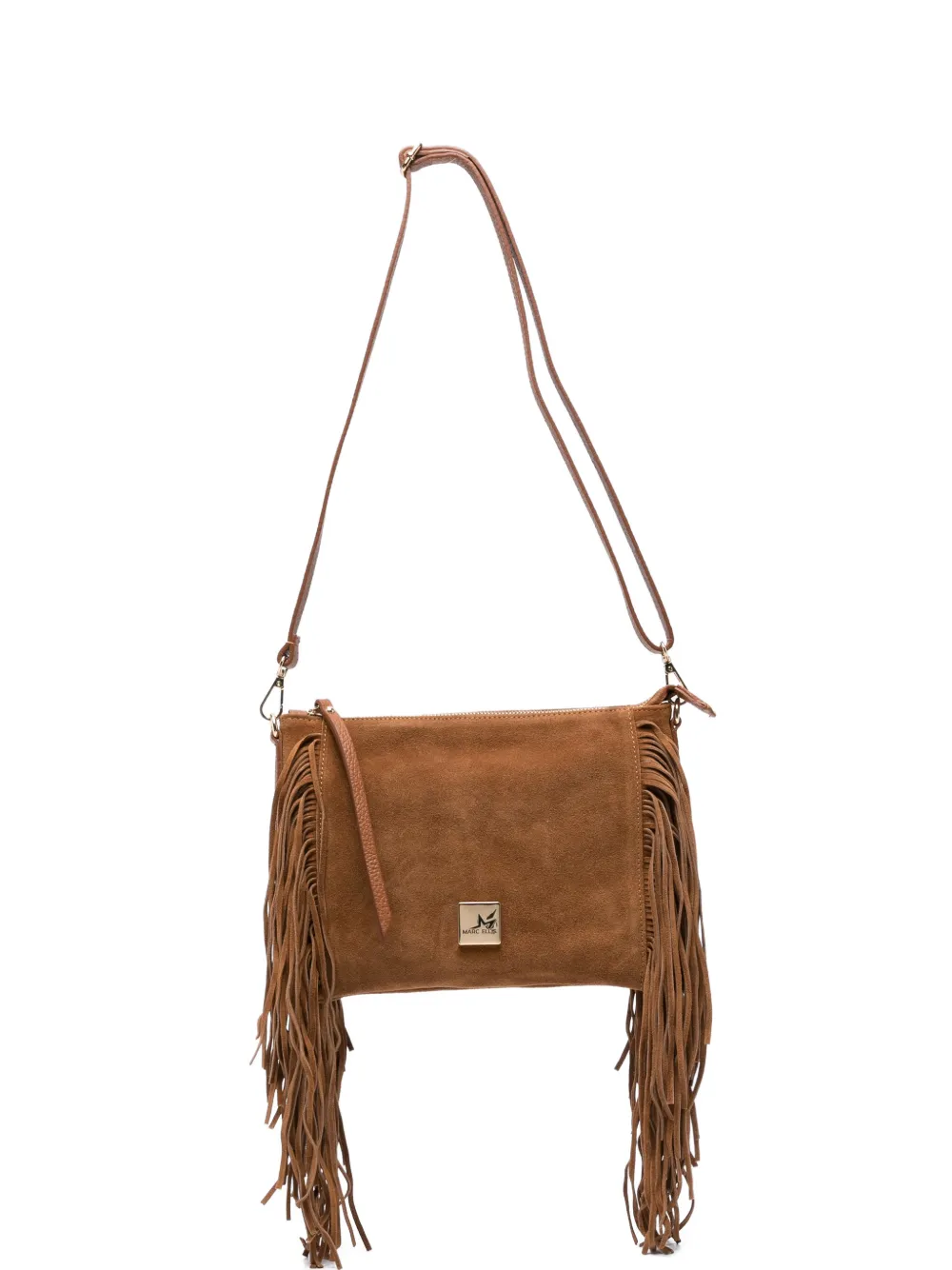 Marc Ellis Calira fringed cross body bag - Marrone