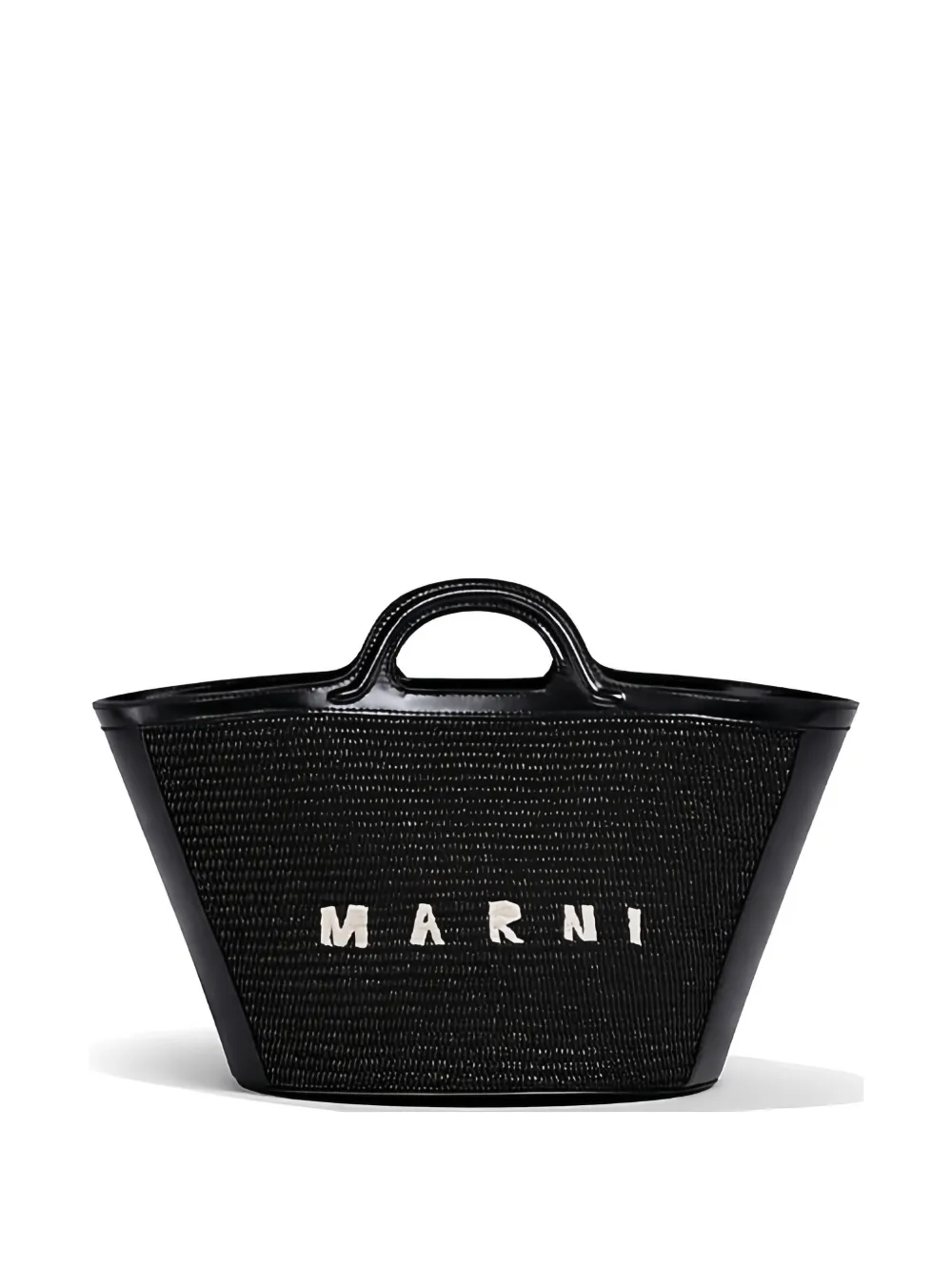 Marni small Tropicalia woven tote bag - Nero