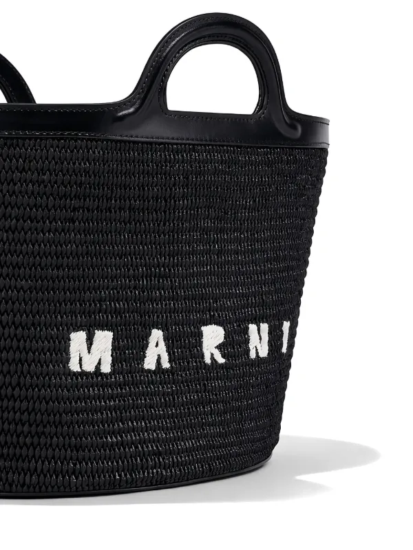 MARNI マルニ tropicalia Sサイズ　レザー　ブラック Marni Tropicalia レザー＆ラフィアエフェクト バッグ S | ブラック