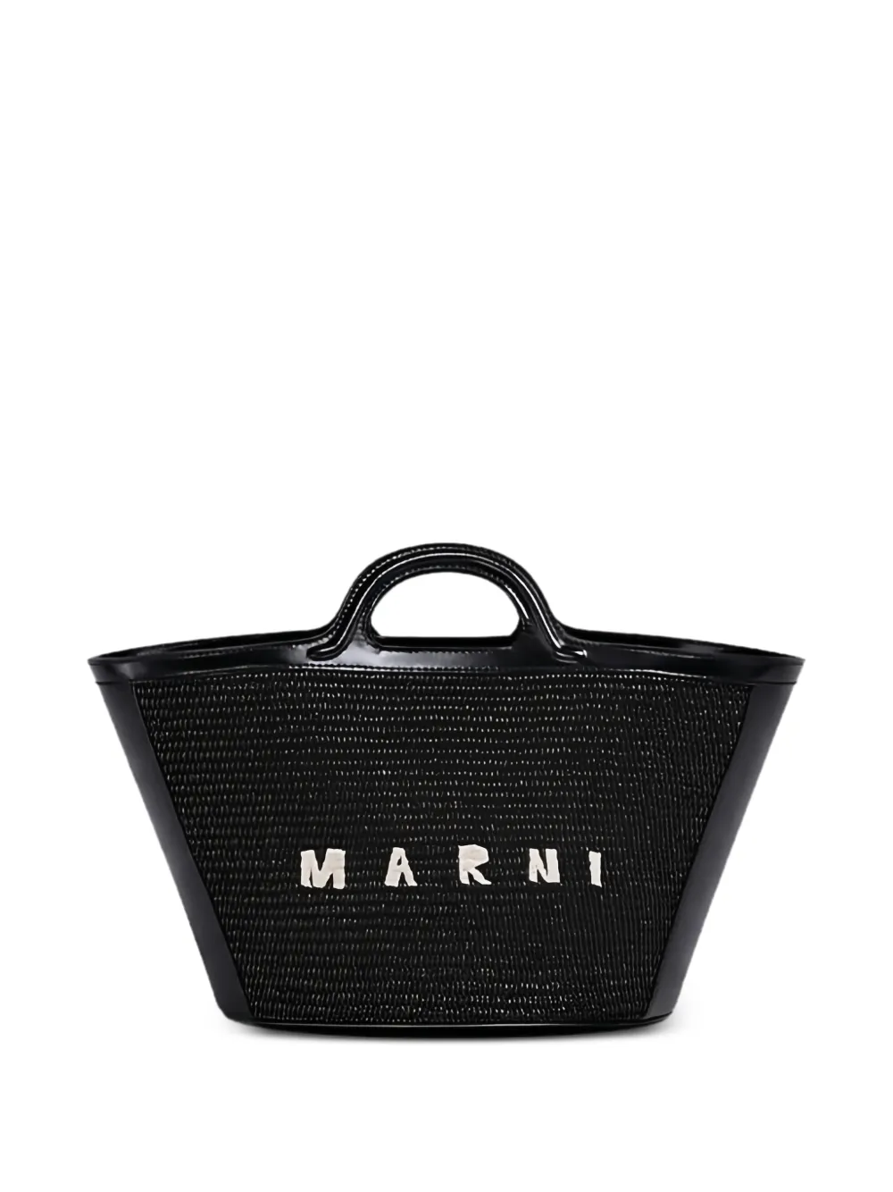 Marni small Tropicalia woven tote bag - Nero