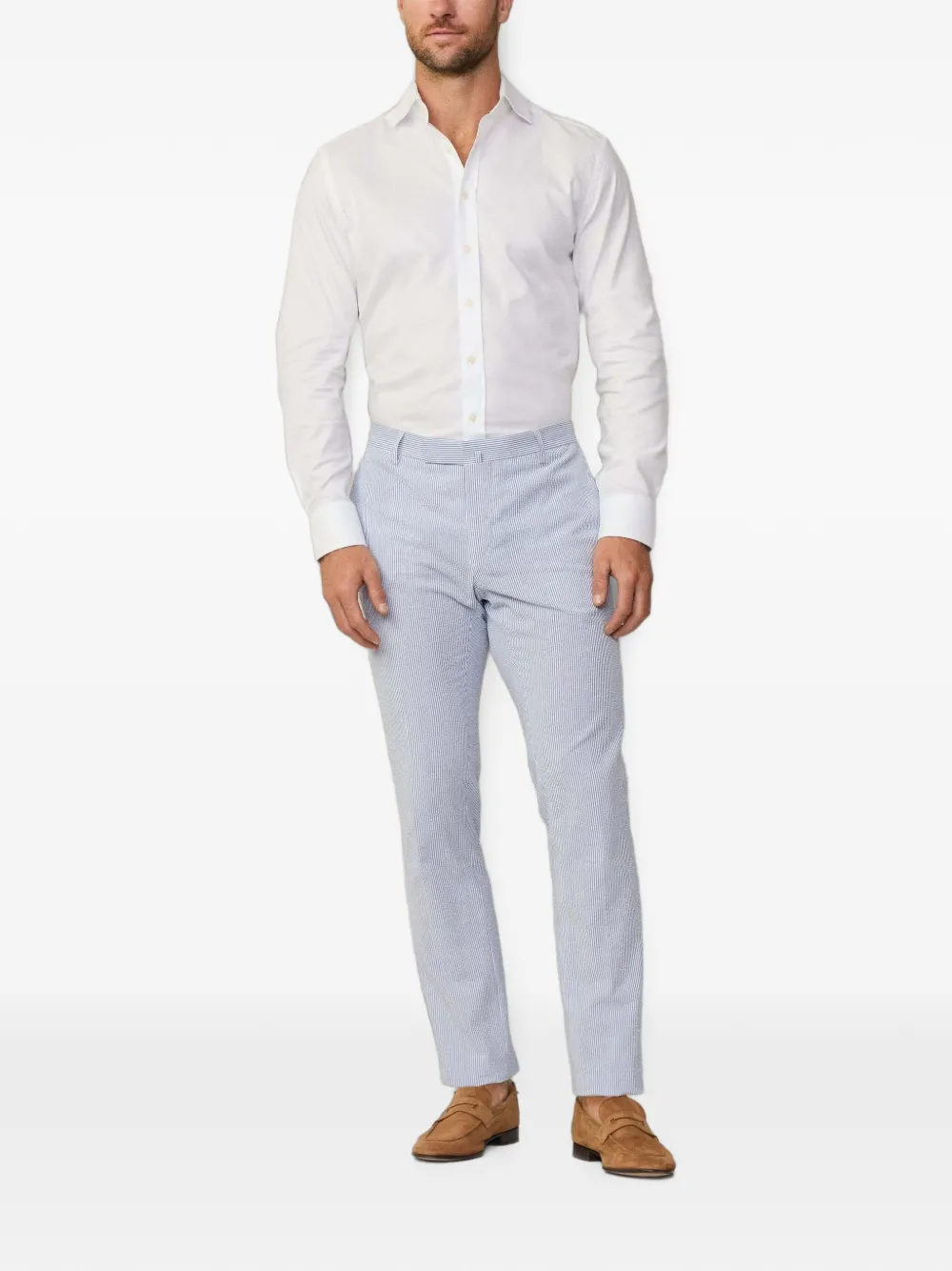 Hackett London Knightsbridge Oxford overhemd met uitgesneden kraag Wit