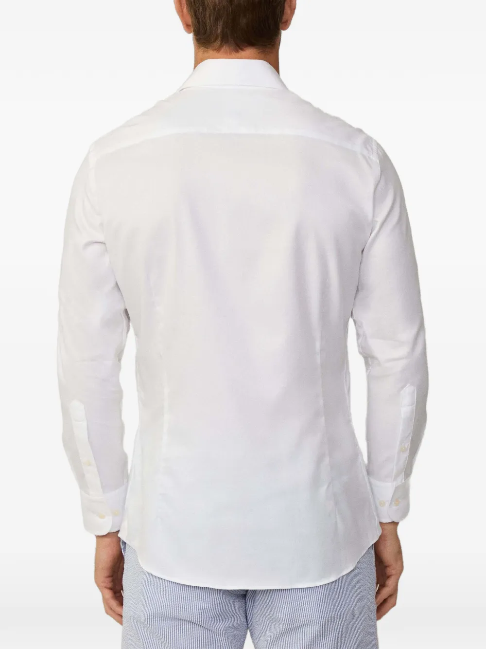 Hackett London Knightsbridge Oxford overhemd met uitgesneden kraag Wit