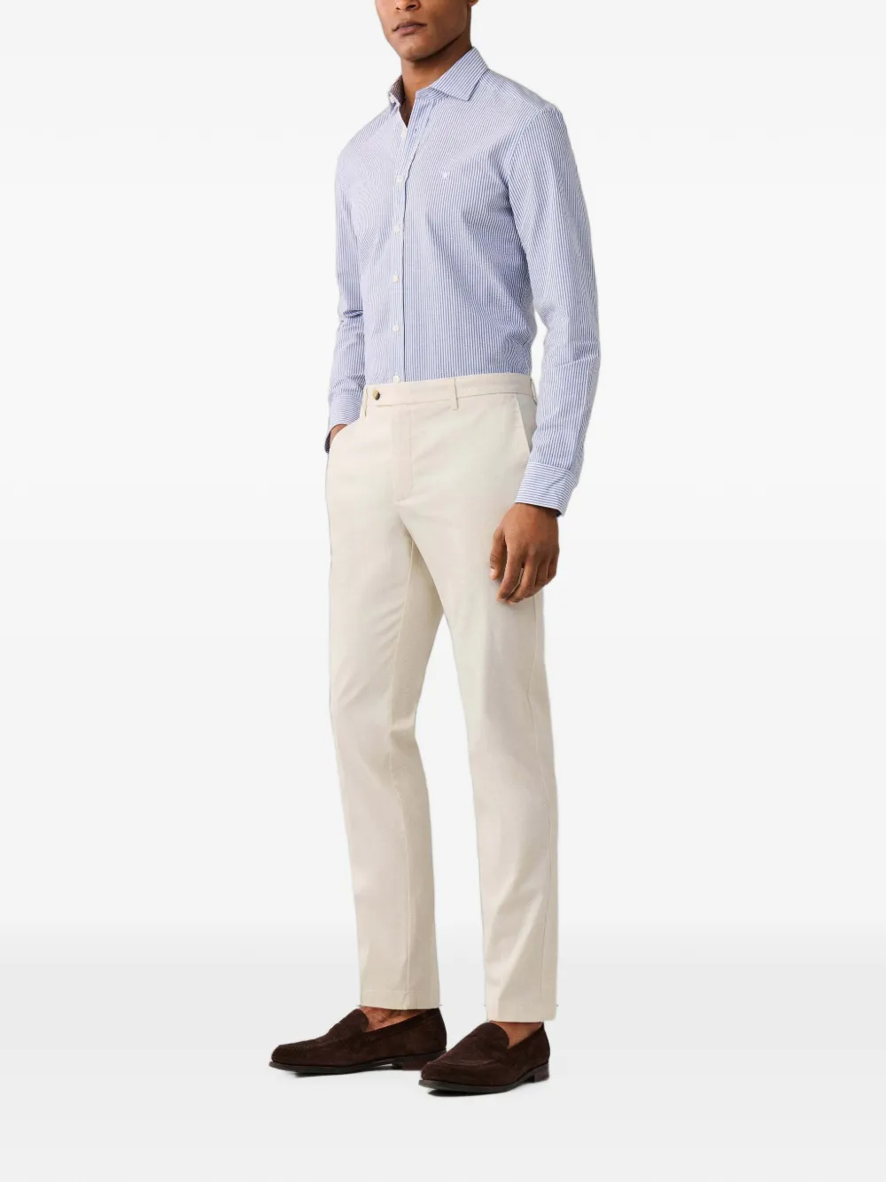 Hackett London Kensington chino met geribbelde textuur Beige